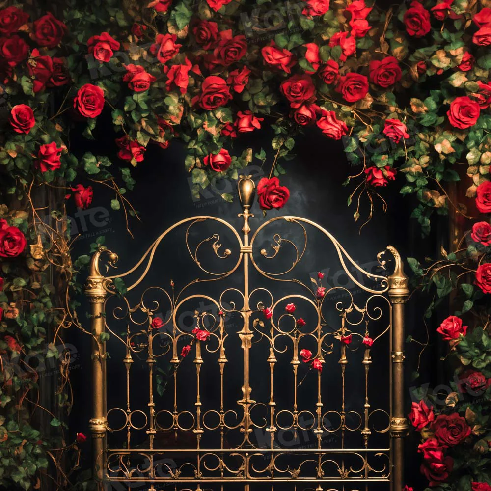 Kate Valentine's Day Rose Golden Headboard Boudoir Backdrop Designed by Emetselch - Image 2