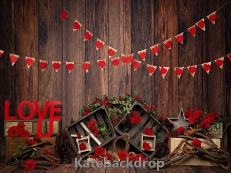 Kate Valentine's Day Rose Wooden Backdrop Designed by Jia Chan Photography - Image 2