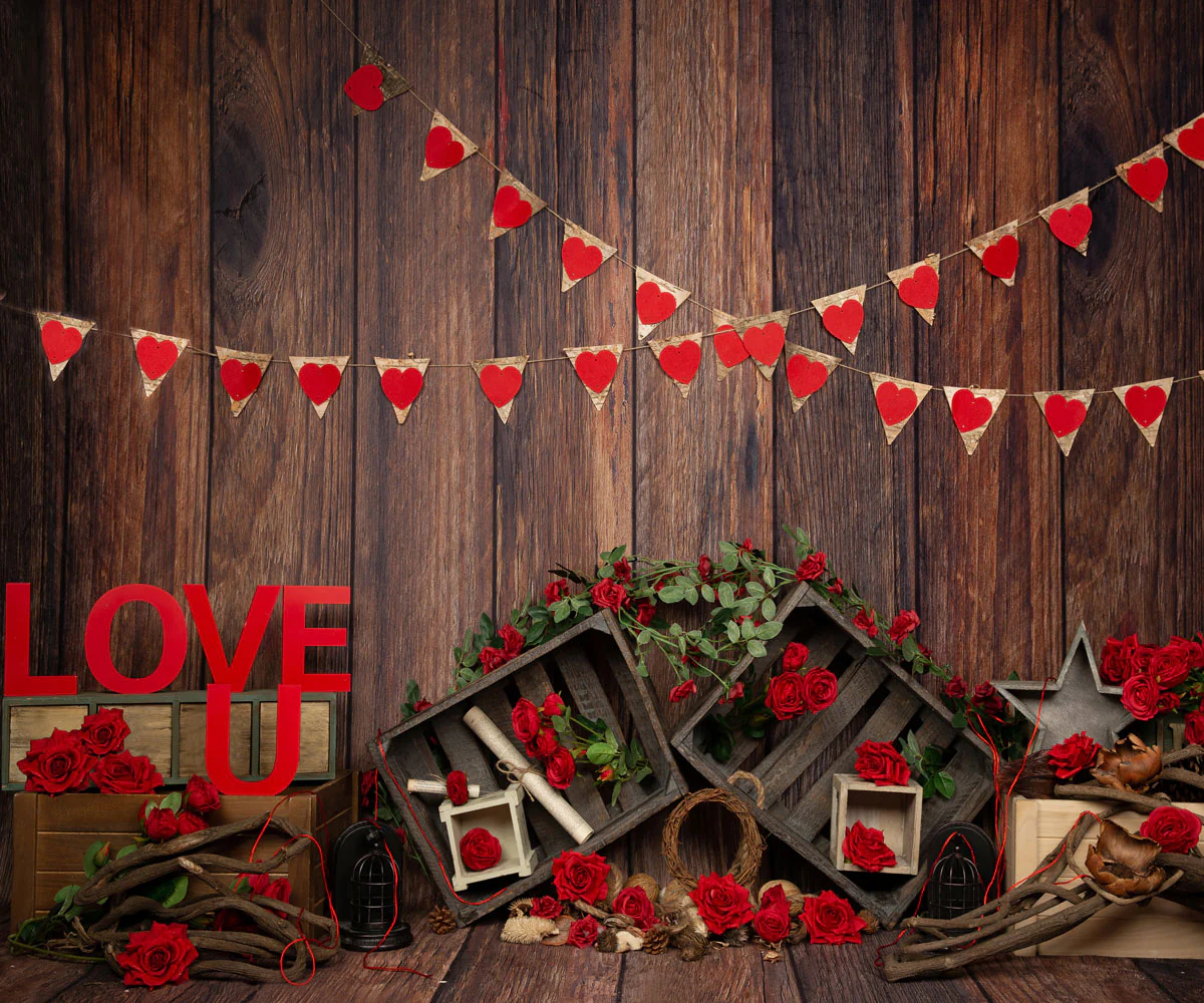Kate Valentine's Day Rose Wooden Backdrop Designed by Jia Chan Photography - Image 6