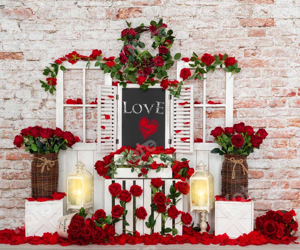 Kate Valentine's Day Roses Barn Door Backdrop Designed by Emetselch - Image 3