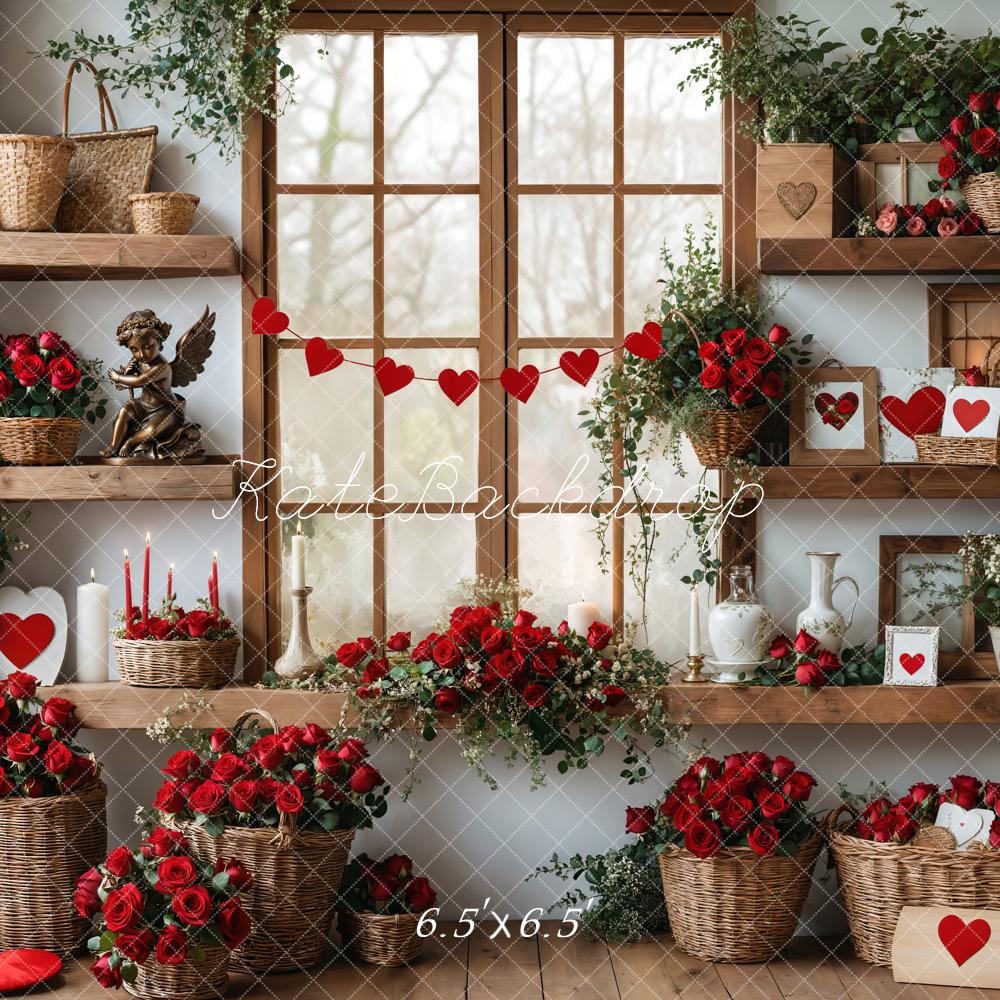 Kate Valentine's Day Roses Shelves Backdrop Designed by Emetselch - Image 12