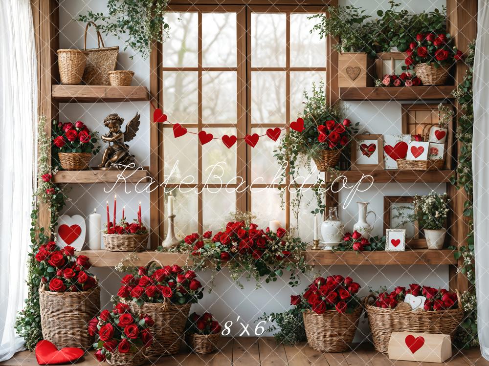 Kate Valentine's Day Roses Shelves Backdrop Designed by Emetselch - Image 13