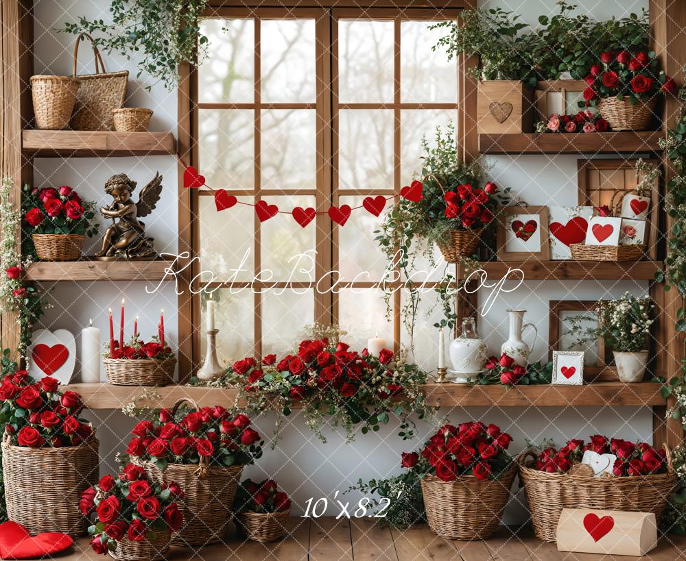 Kate Valentine's Day Roses Shelves Backdrop Designed by Emetselch - Image 15