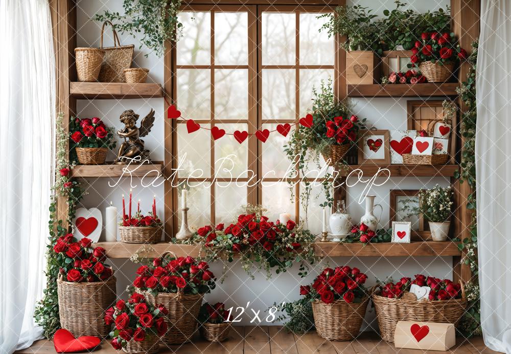 Kate Valentine's Day Roses Shelves Backdrop Designed by Emetselch - Image 17