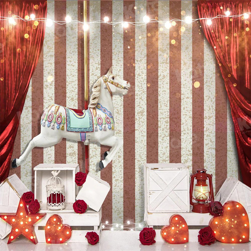 Kate Valentine's Day Stage Trojan Horse Backdrop for Photography - Image 3