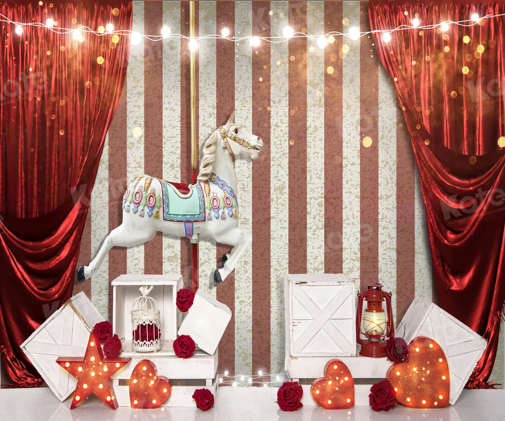 Kate Valentine's Day Stage Trojan Horse Backdrop for Photography - Image 4