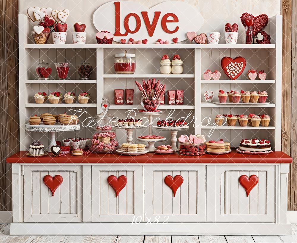 Kate Valentine's Day Sweets Cabinet Red Hearts Backdrop Designed by Emetselch - Image 6