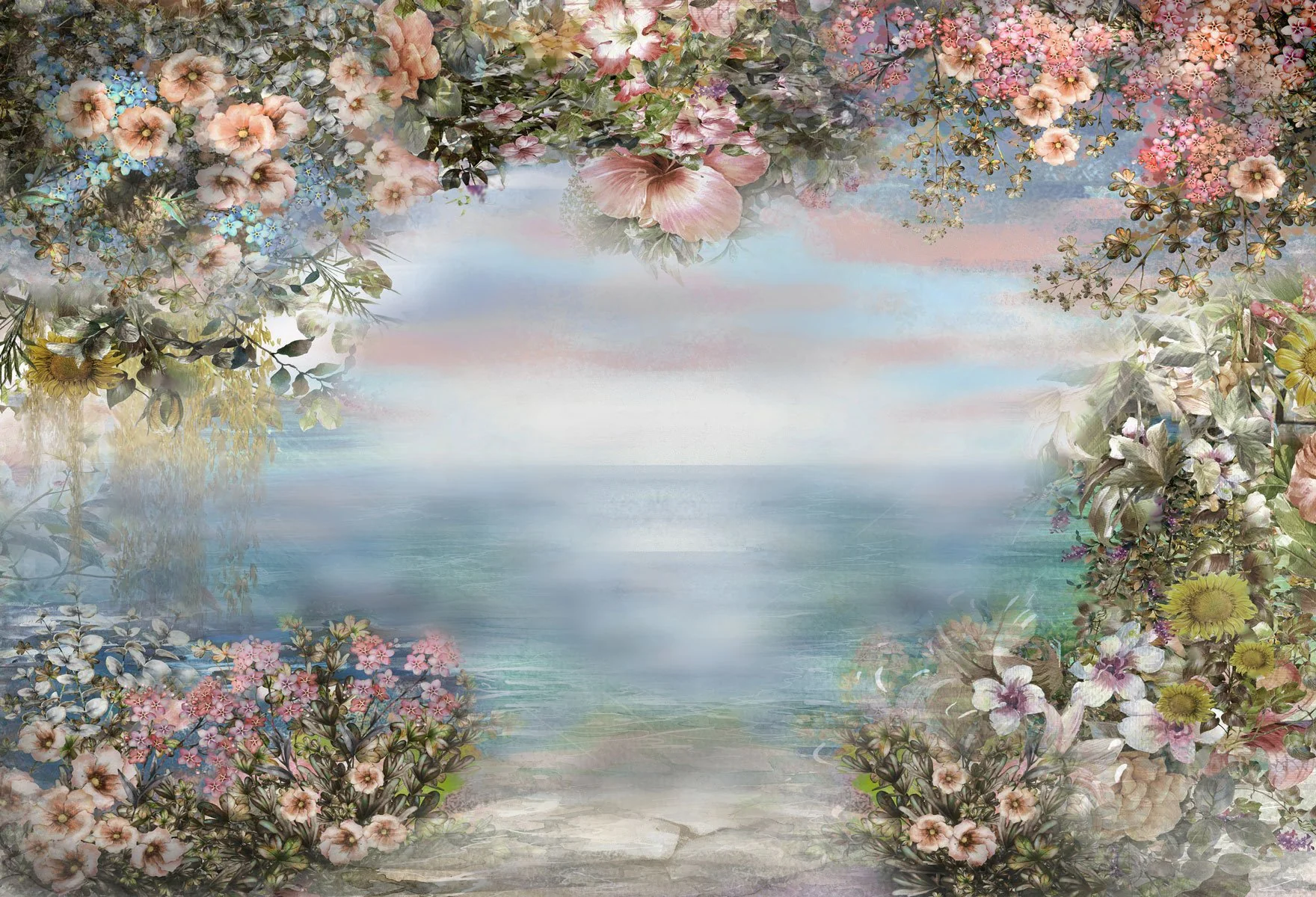 Kate Valentine's Day Vintage Flowers Bokeh Smog Backdrop Designed by JFCC - Image 2
