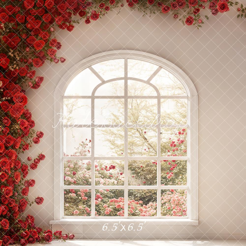 Kate Valentine's Day Window Roses Backdrop Designed by Emetselch - Image 2