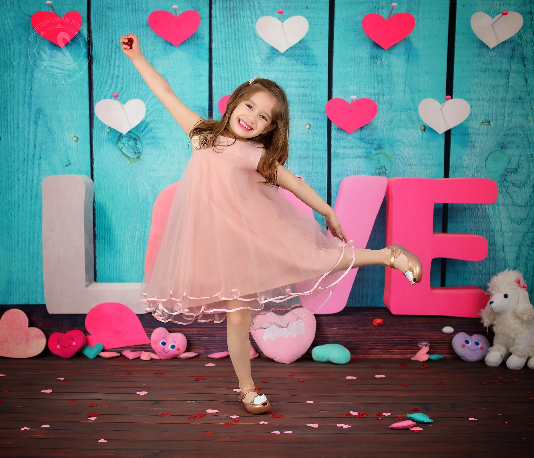 Kate Valentine'S Day  Wooden Wall Love Photography Backdrop - Image 3