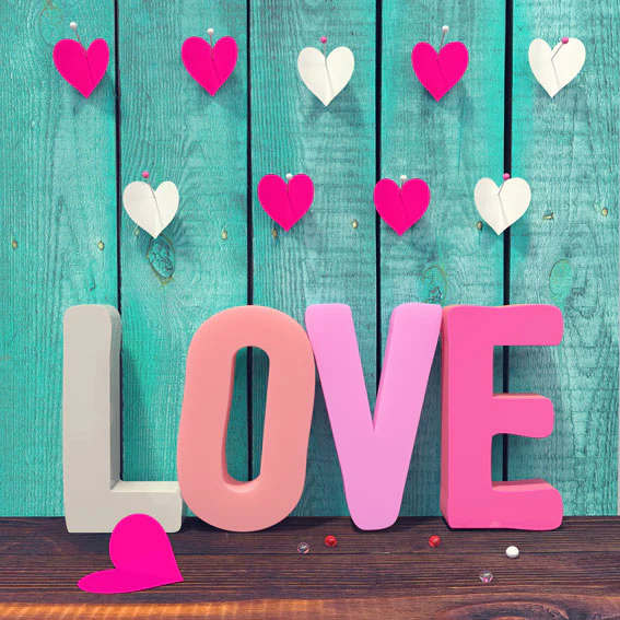 Kate Valentine'S Day  Wooden Wall Love Photography Backdrop - Image 4