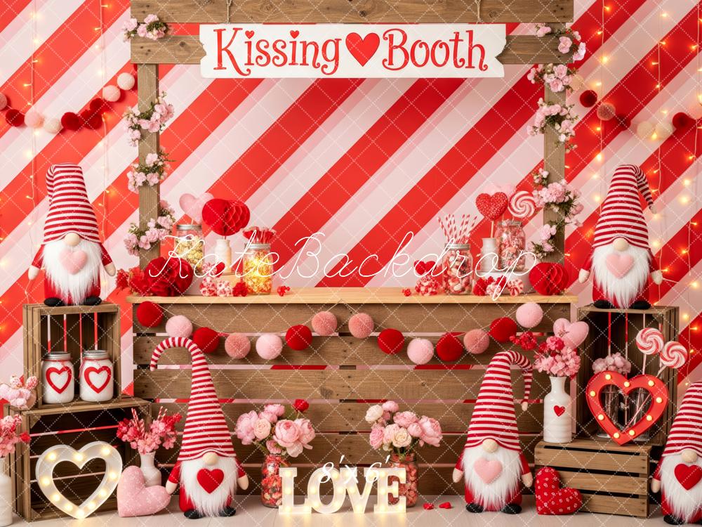 Kate Valentines Gnomes Hearts Striped Backdrop Designed by Patty Robert - Image 3