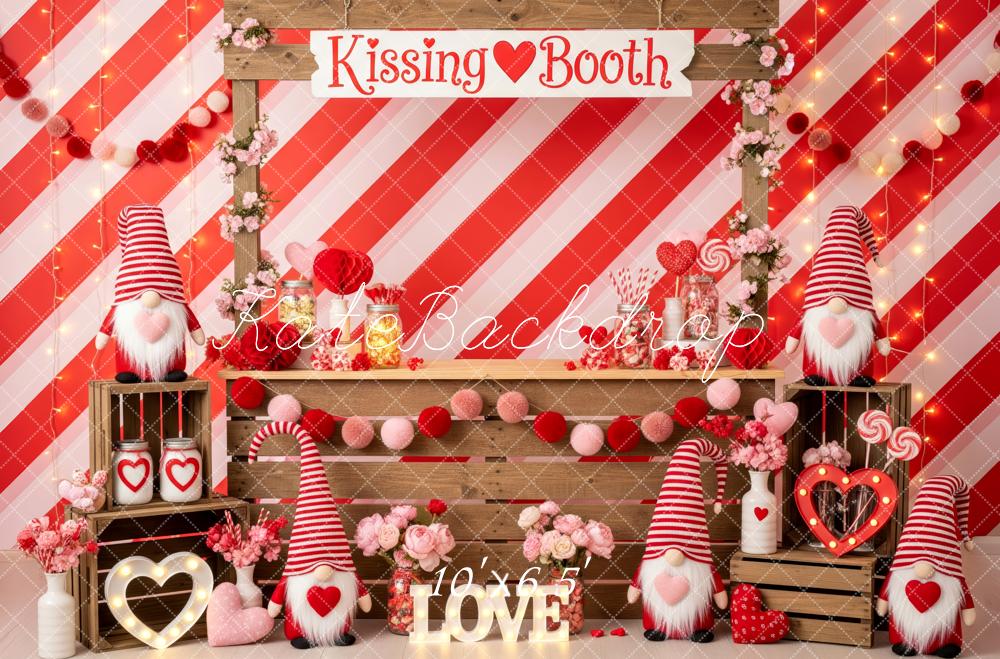 Kate Valentines Gnomes Hearts Striped Backdrop Designed by Patty Robert - Image 4