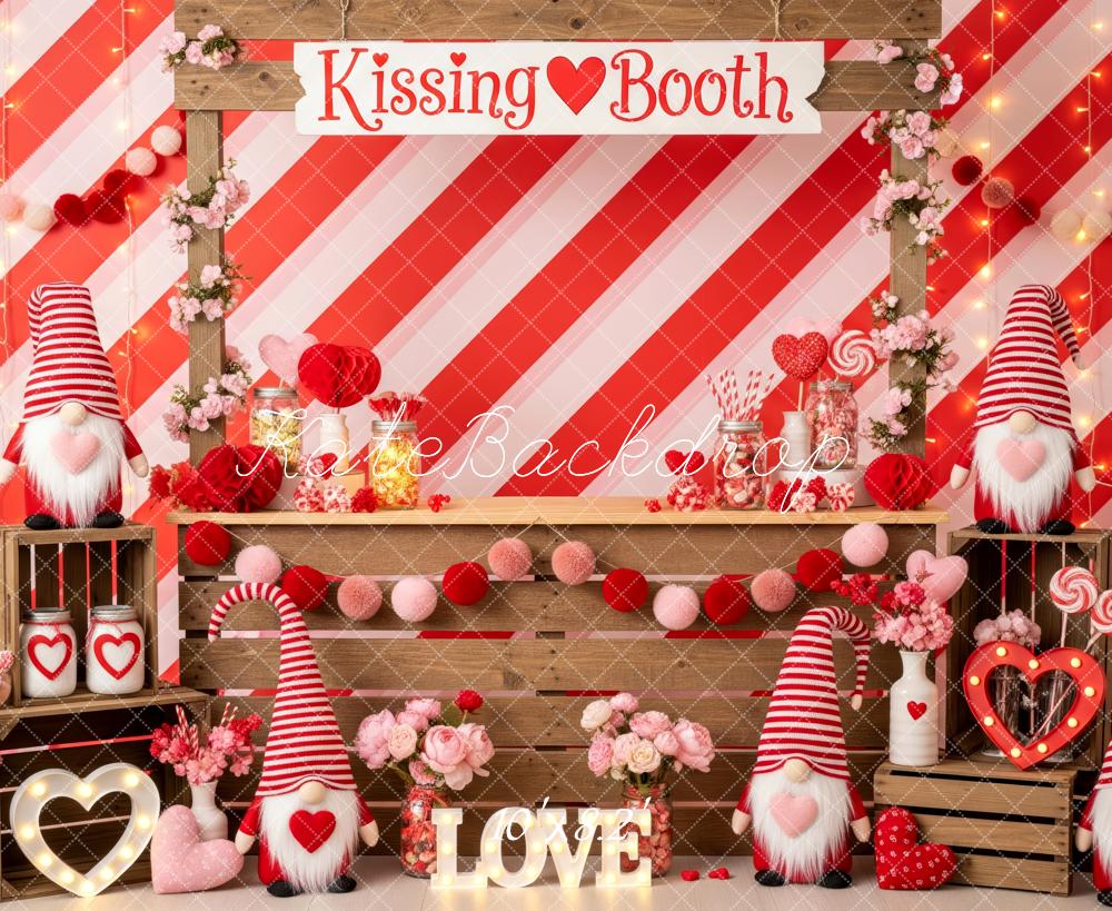 Kate Valentines Gnomes Hearts Striped Backdrop Designed by Patty Robert - Image 6