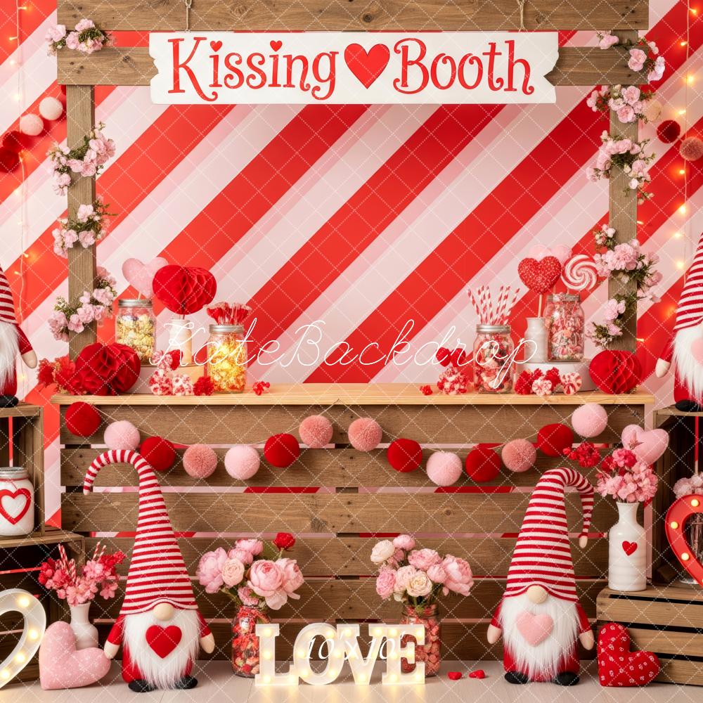 Kate Valentines Gnomes Hearts Striped Backdrop Designed by Patty Robert - Image 7