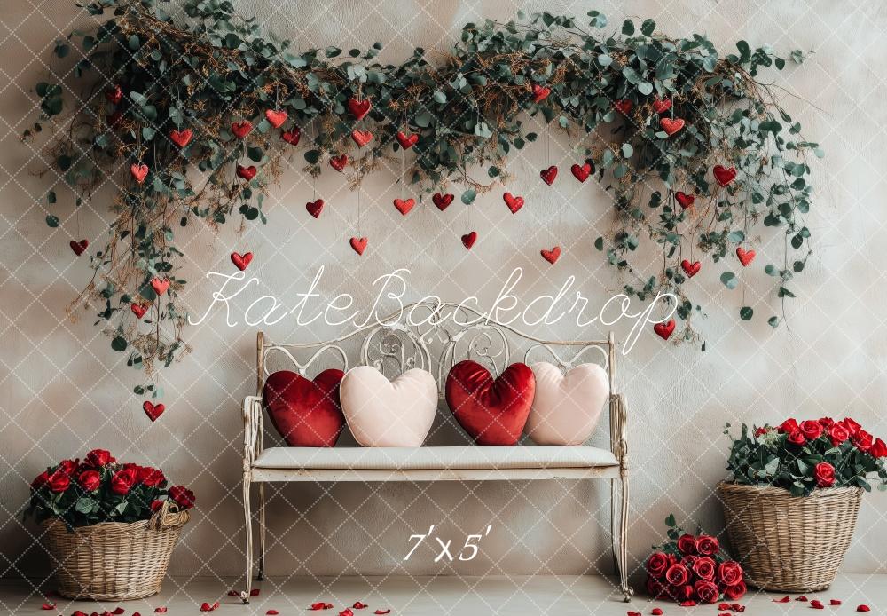 Kate Valentine's Heart Floral Bench Backdrop Designed by Patty Robert - Image 2
