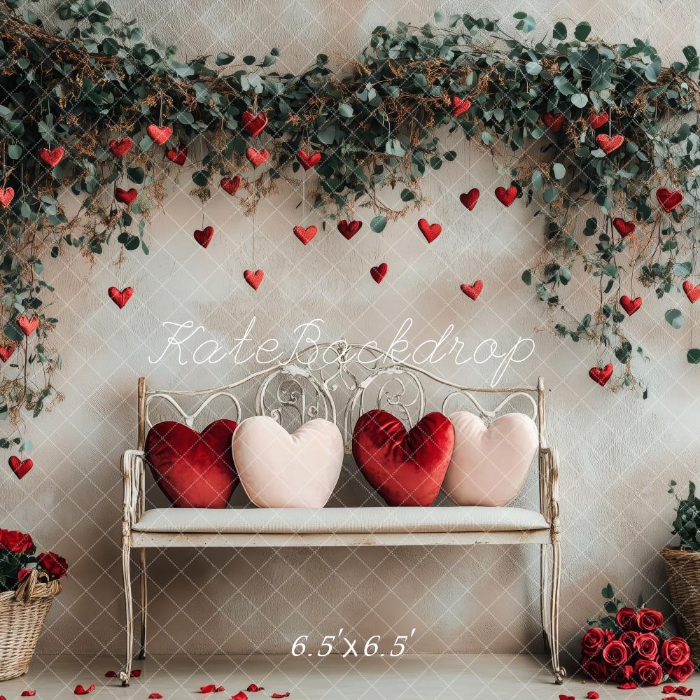 Kate Valentine's Heart Floral Bench Backdrop Designed by Patty Robert - Image 4