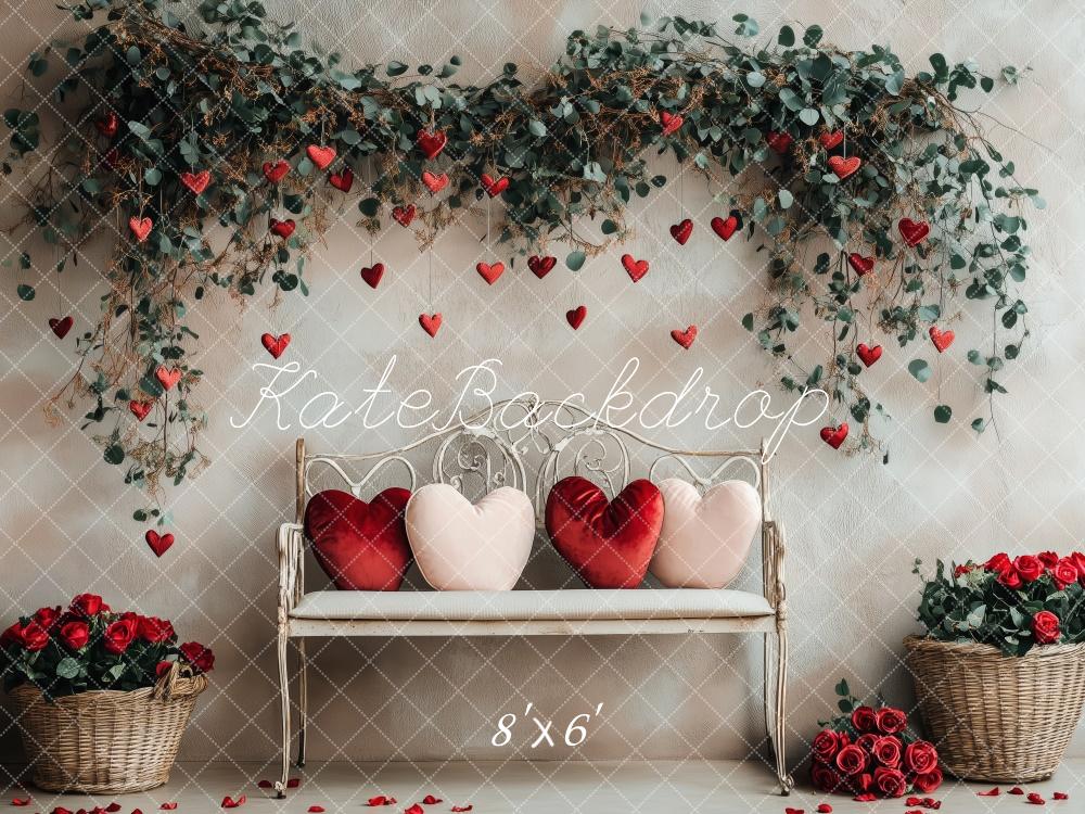 Kate Valentine's Heart Floral Bench Backdrop Designed by Patty Robert - Image 5