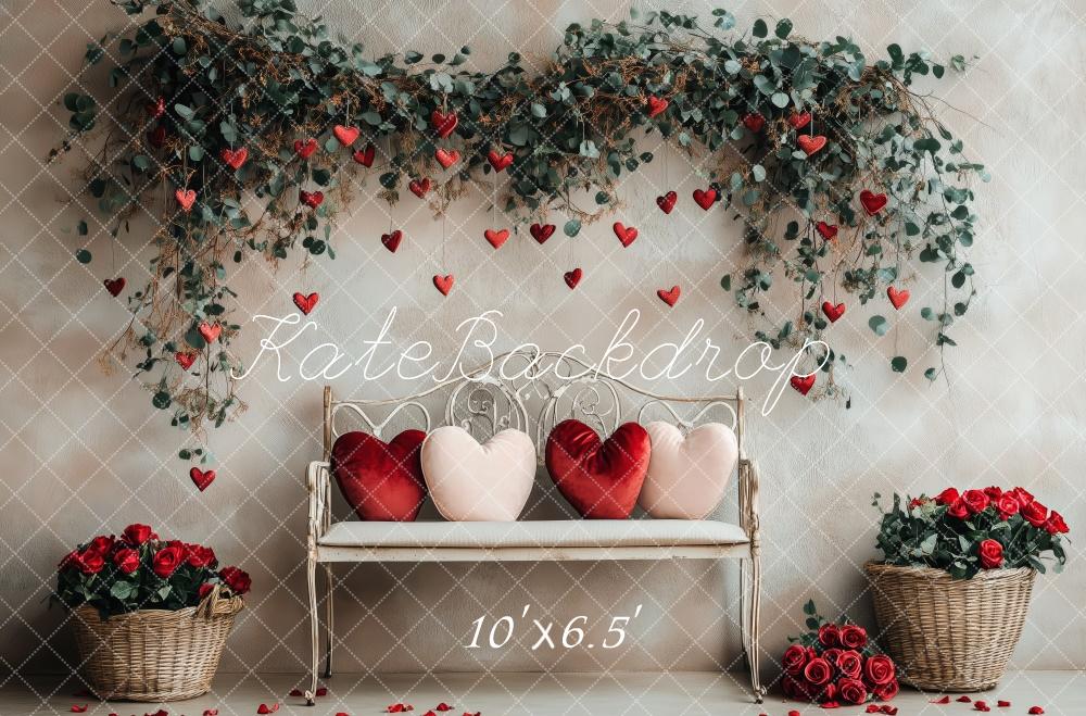 Kate Valentine's Heart Floral Bench Backdrop Designed by Patty Robert - Image 6