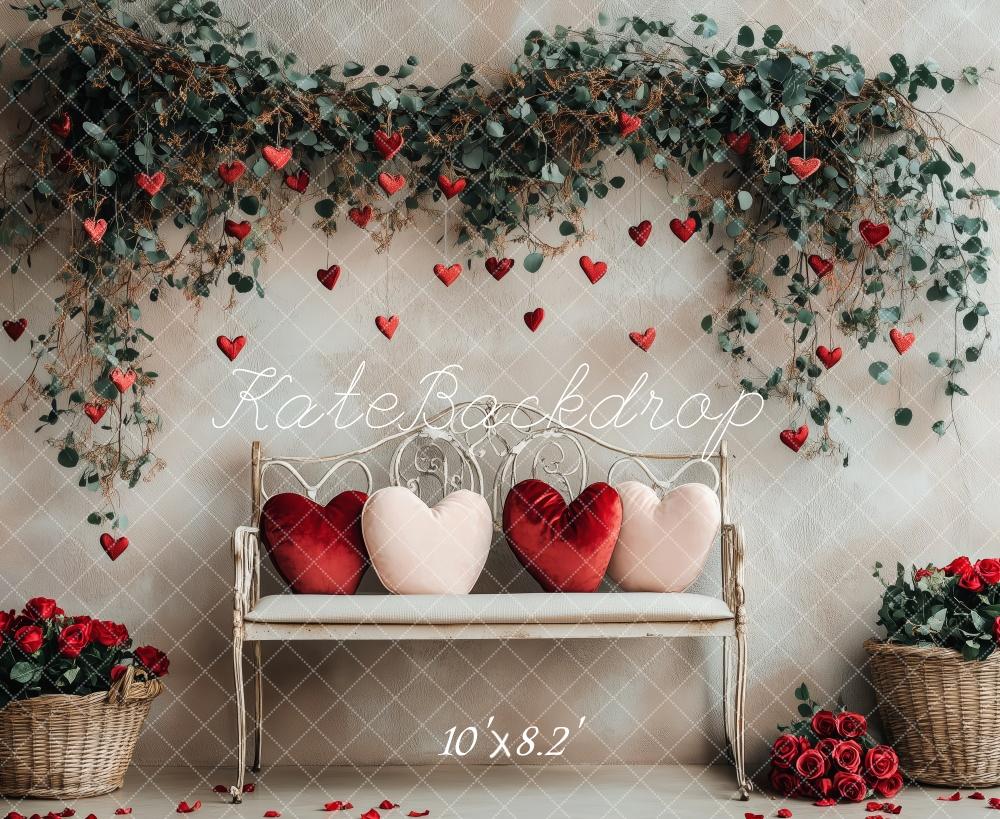 Kate Valentine's Heart Floral Bench Backdrop Designed by Patty Robert - Image 7
