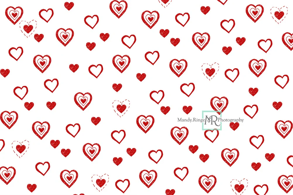 Kate Valentine's Heart Red Doodles Backdrop Designed by Mandy Ringe Photography - Image 2