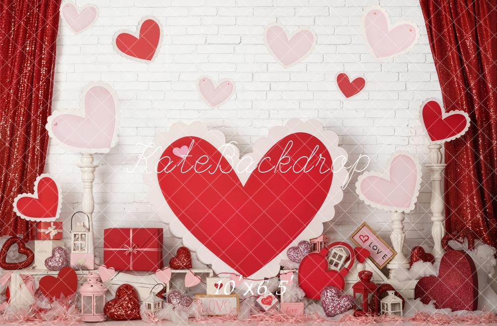 Kate Valentines Hearts Gifts Decor Fleece Backdrop Designed by Emetselch - Image 2