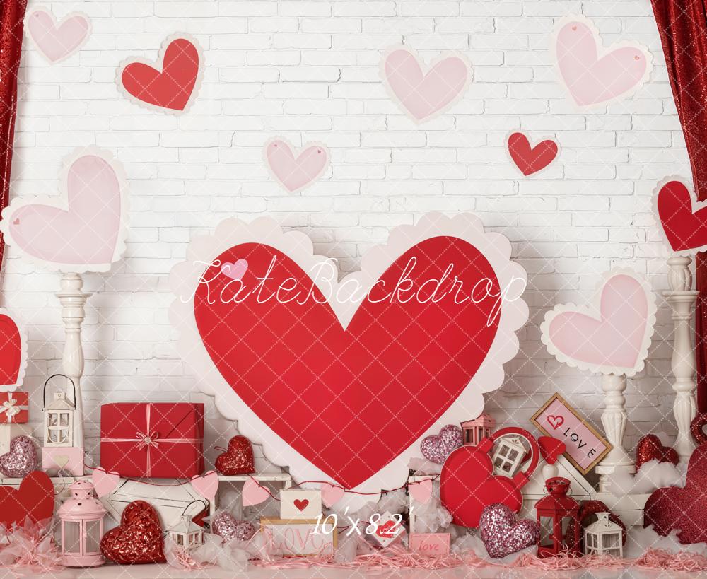 Kate Valentines Hearts Gifts Decor Fleece Backdrop Designed by Emetselch - Image 3