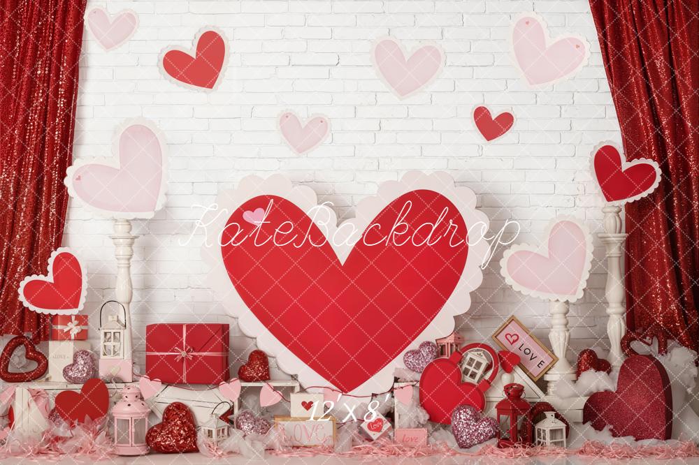 Kate Valentines Hearts Gifts Decor Fleece Backdrop Designed by Emetselch - Image 4