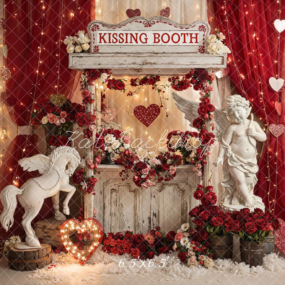 Kate Valentines Kissing Booth Cupid Carousel Horse Backdrop Designed by Emstselch - Image 2