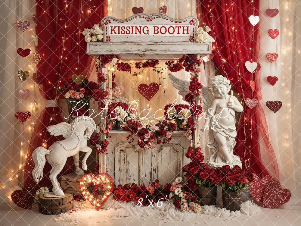 Kate Valentines Kissing Booth Cupid Carousel Horse Backdrop Designed by Emstselch - Image 3