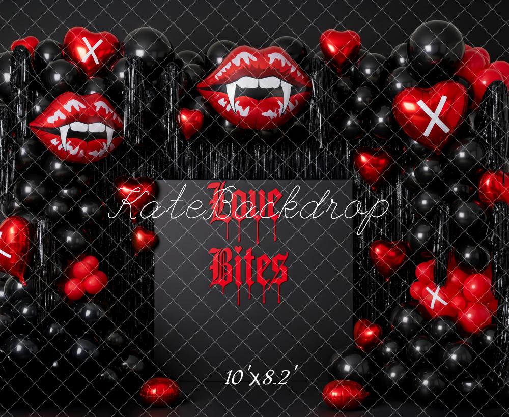 Kate Vampire Lips Heart Balloons Black Red Backdrop Designed by Patty Robert - Image 6