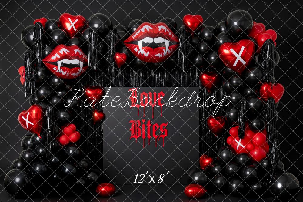Kate Vampire Lips Heart Balloons Black Red Backdrop Designed by Patty Robert - Image 8