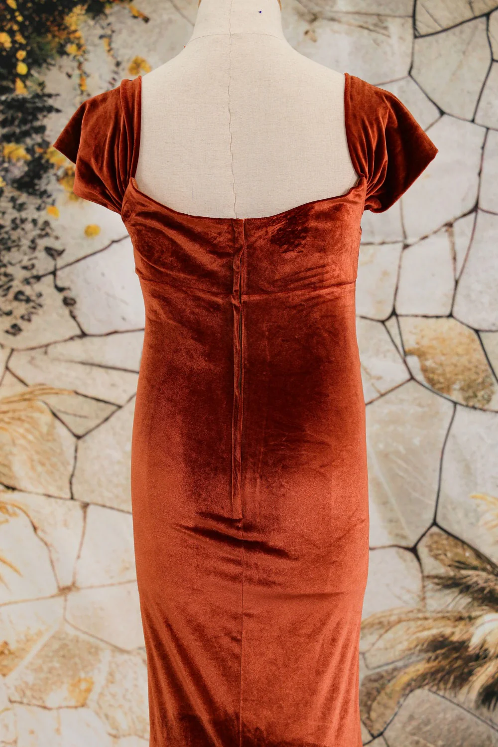 Kate Velvet V-neck Tailed Maternity Photoshoot Dress - Image 17