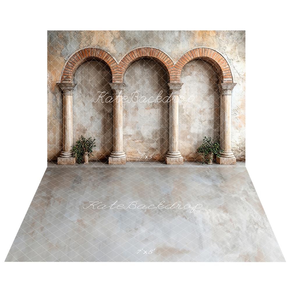 Kate Vintage Arch Columns Backdrop+Abstract Texture Floor Backdrop - Image 2