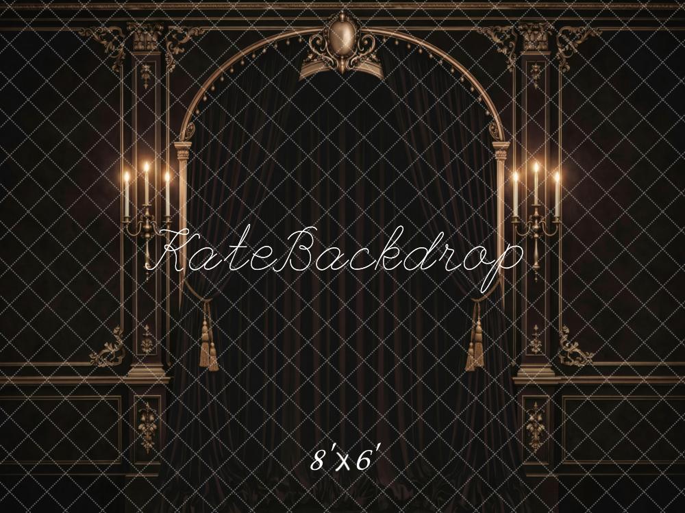 Kate Vintage Arch Dark Curtains Candlelight Backdrop Designed by Vertigo Productions - Image 3