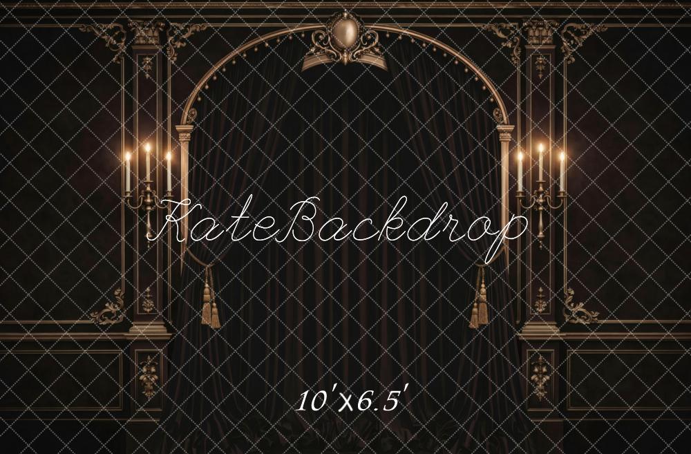 Kate Vintage Arch Dark Curtains Candlelight Backdrop Designed by Vertigo Productions - Image 4