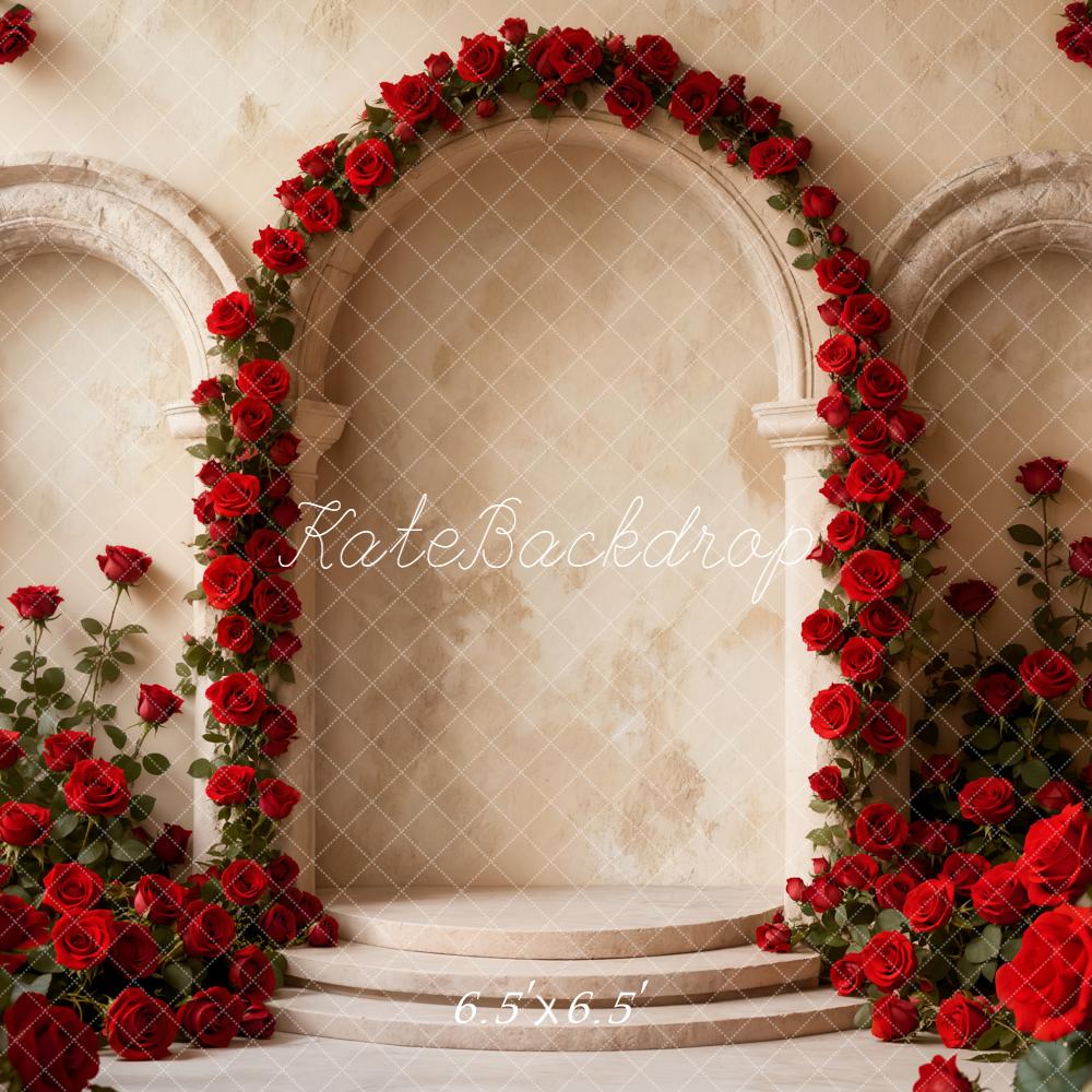 Kate Vintage Arch Roses Columns Backdrop Designed by Emetselch - Image 2