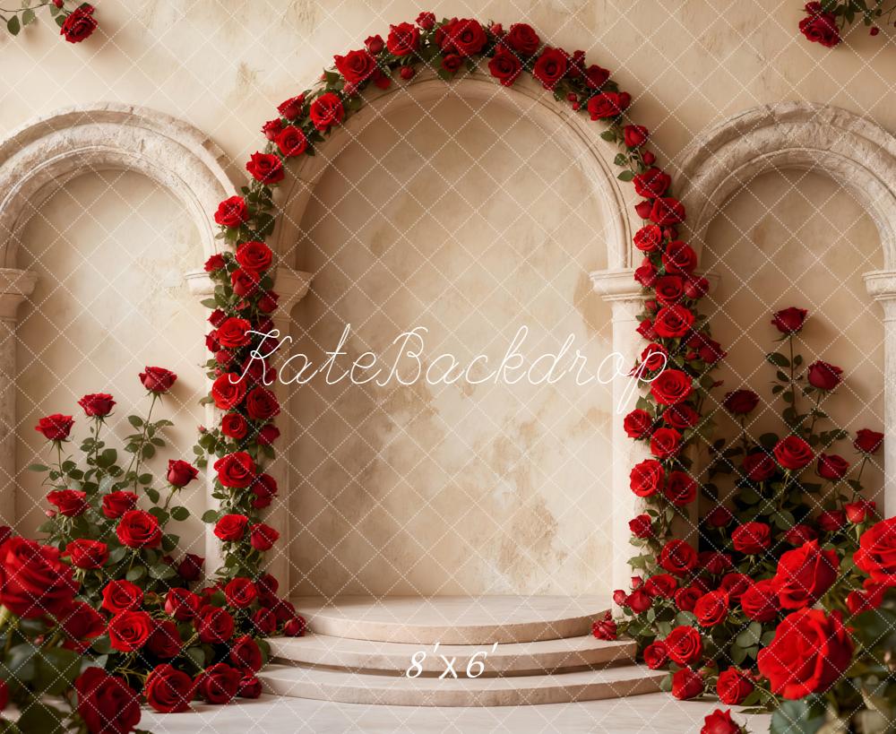 Kate Vintage Arch Roses Columns Backdrop Designed by Emetselch - Image 3