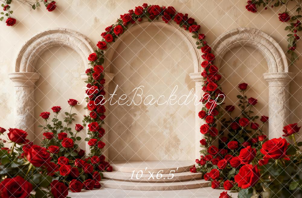 Kate Vintage Arch Roses Columns Backdrop Designed by Emetselch - Image 4