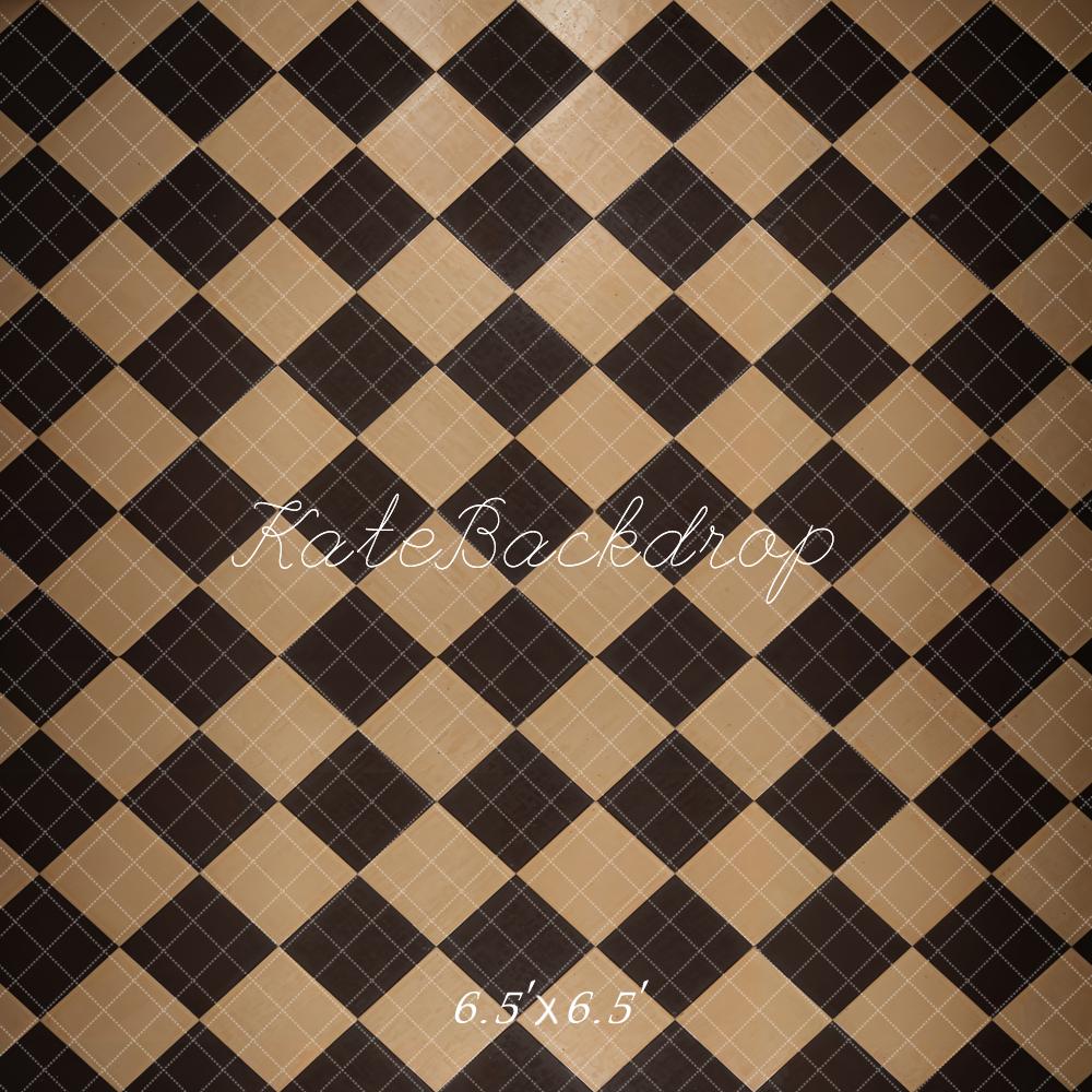 Kate Vintage Black and Brown Plaid Floor Backdrop Designed by Kate Image - Image 2