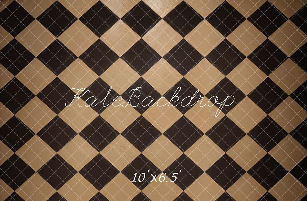 Kate Vintage Black and Brown Plaid Floor Backdrop Designed by Kate Image - Image 4