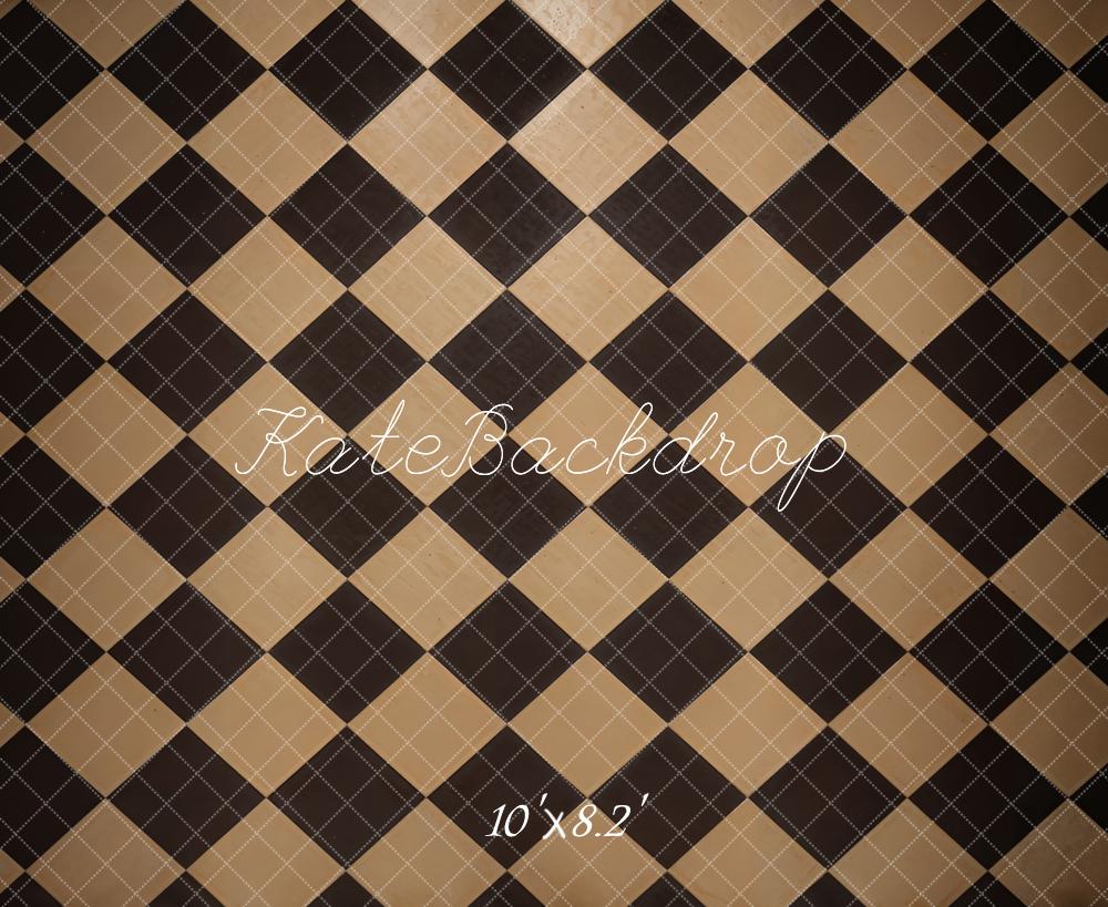Kate Vintage Black and Brown Plaid Floor Backdrop Designed by Kate Image - Image 5
