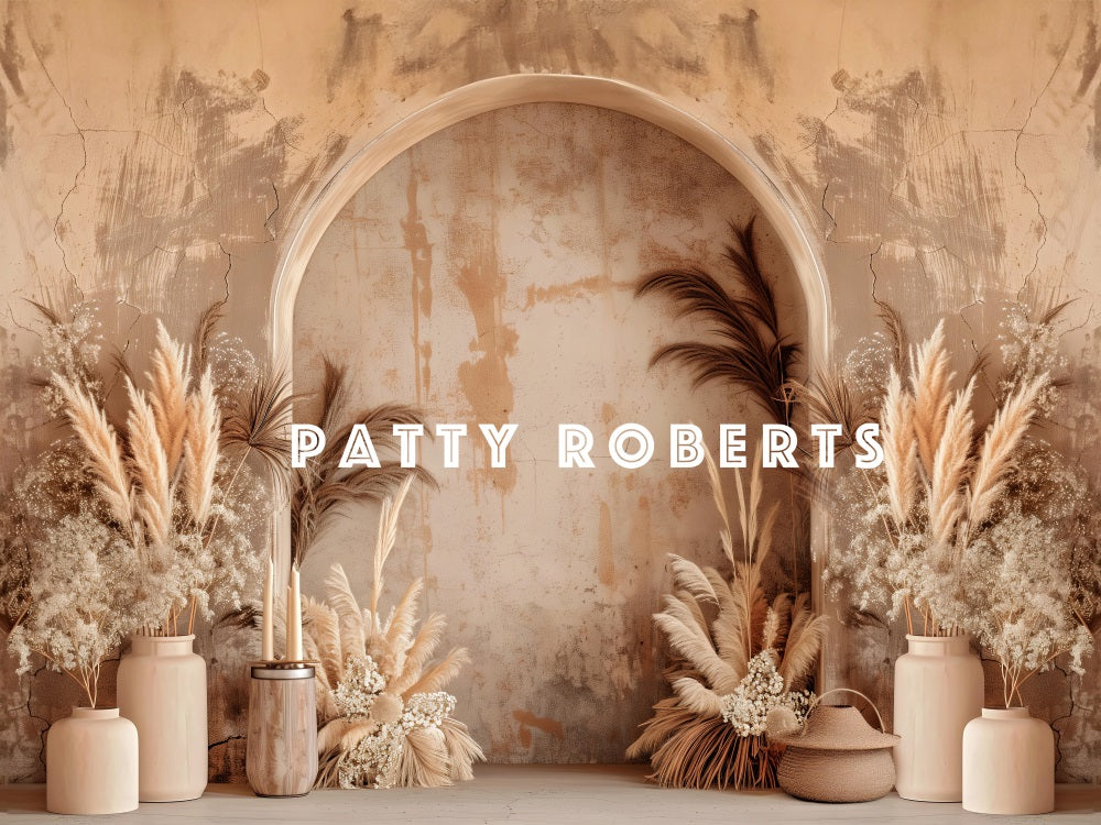 Kate Vintage Boho Dark Beige Arched Wall Backdrop Designed by Patty Robert - Image 4