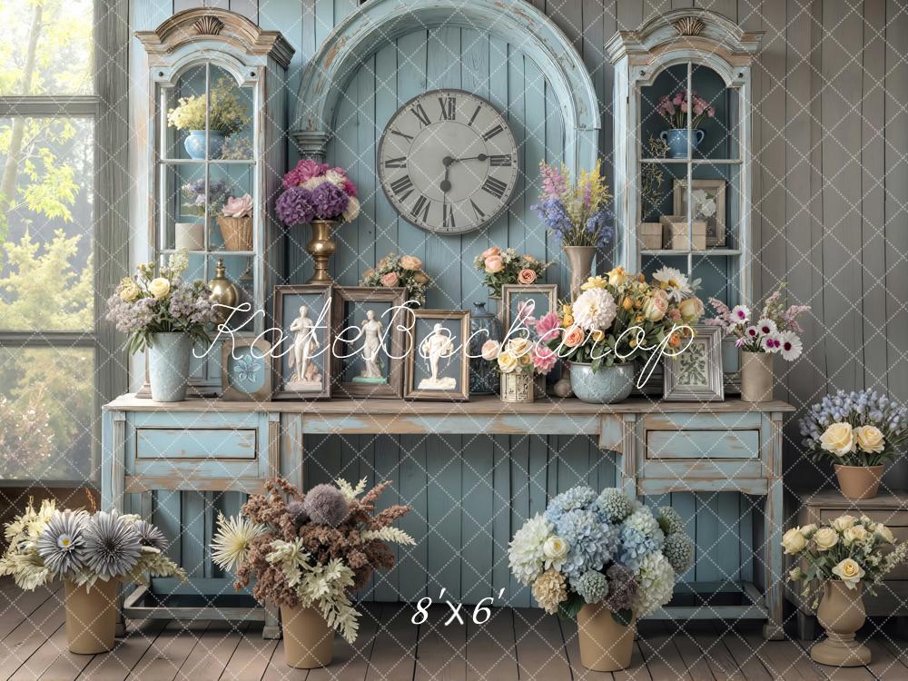 Kate Vintage Cabinet Clock Blue Backdrop Designed by Mini MakeBelieve - Image 3