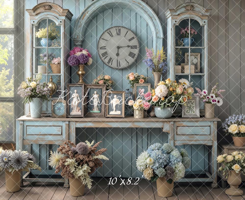 Kate Vintage Cabinet Clock Blue Backdrop Designed by Mini MakeBelieve - Image 6