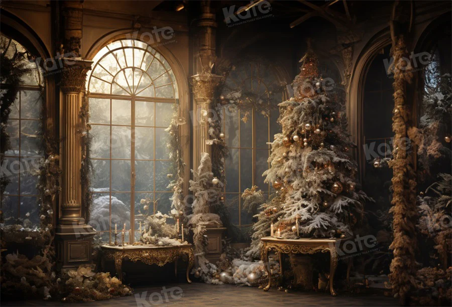 Kate Vintage Christmas Tree Window Backdrop for Photography - Image 2