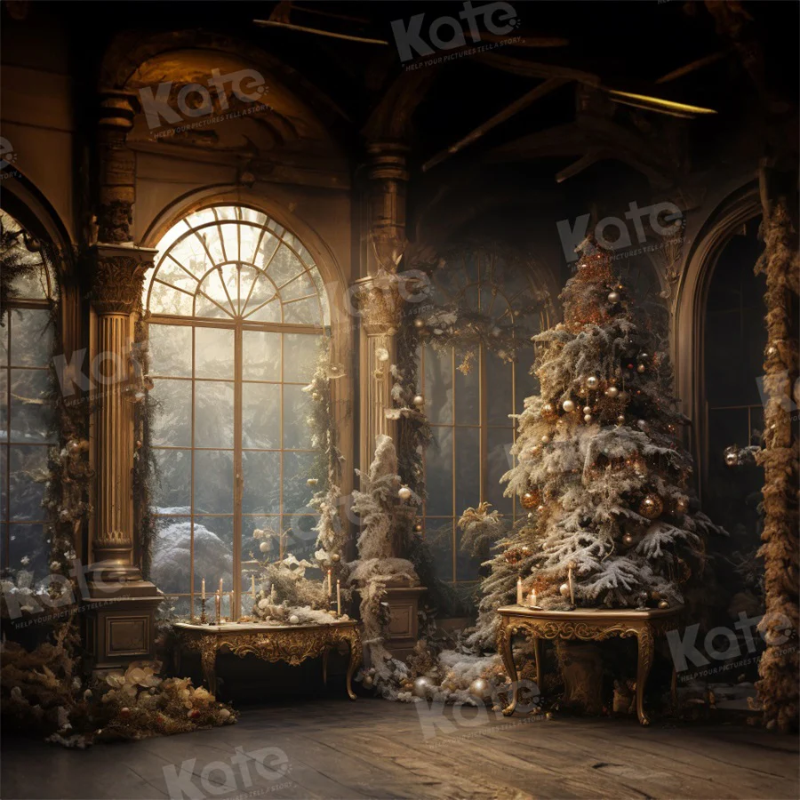 Kate Vintage Christmas Tree Window Backdrop for Photography - Image 4