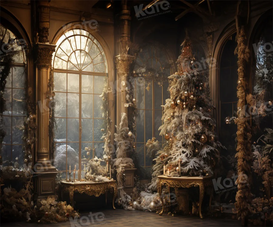 Kate Vintage Christmas Tree Window Backdrop for Photography - Image 5