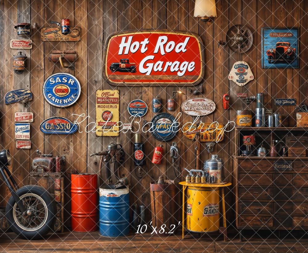Kate Vintage Garage Wooden Wall Backdrop Designed by Emetselch - Image 5