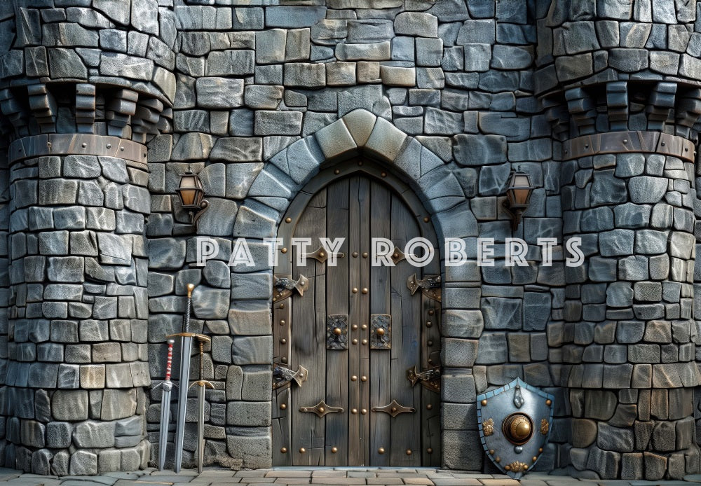 Kate Vintage Gray Stone Castle Backdrop Designed by Patty Robert - Image 2